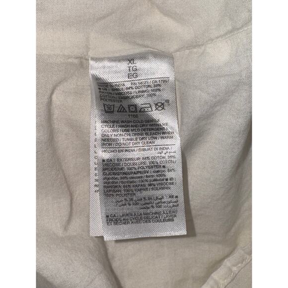 Old Navy Waist-Defined Ruffle Mini Dress Womens XL Beige Cream Fairy Cottage - Picture 8 of 10